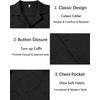 COOFANDY Men Short Sleeve Button Down Shirts Summer Linen Textured Shirt Casual Beach Tops with Pocket(Black)