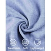 COOFANDY Men Short Sleeve Button Down Shirts Summer Linen Textured Shirt Casual Beach Tops with Pocket(Clear Blue)