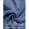 COOFANDY Men Short Sleeve Button Down Shirts Summer Linen Textured Shirt Casual Beach Tops with Pocket(Denim Blue)