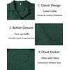 COOFANDY Men Short Sleeve Button Down Shirts Summer Linen Textured Shirt Casual Beach Tops with Pocket(Green)