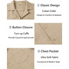 COOFANDY Men Short Sleeve Button Down Shirts Summer Linen Textured Shirt Casual Beach Tops with Pocket(Khaki)