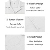 COOFANDY Men Short Sleeve Button Down Shirts Summer Linen Textured Shirt Casual Beach Tops with Pocket(White)