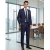 COOFANDY Men’s Suits 2 Piece Classic Fit Casual Suits Sets 2 Button Blazer Jacket and Dress Pants for Wedding Business Prom Navy Blue