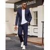 COOFANDY Men’s Suits 2 Piece Classic Fit Casual Suits Sets 2 Button Blazer Jacket and Dress Pants for Wedding Business Prom Navy Blue