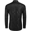 COOFANDY Mens Button Down Shirts Long Sleeve Dress Shirt Party Wedding Prom Dance Shirt Black, 3X-Large