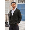 COOFANDY Men’s Cardigan Sweater Long Sleeve Lightweight Casual V Neck Button Down Knitted Sweater with Pockets(Black)