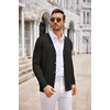 COOFANDY Men’s Cardigan Sweater Long Sleeve Lightweight Casual V Neck Button Down Knitted Sweater with Pockets(Black)