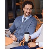 COOFANDY Men’s Cardigan Sweater Long Sleeve Lightweight Casual V Neck Button Down Knitted Sweater with Pockets(Blue)