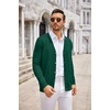 COOFANDY Men’s Cardigan Sweater Long Sleeve Lightweight Casual V Neck Button Down Knitted Sweater with Pockets(Dark Green)