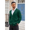 COOFANDY Men’s Cardigan Sweater Long Sleeve Lightweight Casual V Neck Button Down Knitted Sweater with Pockets(Dark Green)