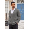 COOFANDY Men’s Cardigan Sweater Long Sleeve Lightweight Casual V Neck Button Down Knitted Sweater with Pockets(Grey)