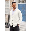 COOFANDY Men’s Cardigan Sweater Long Sleeve Lightweight Casual V Neck Button Down Knitted Sweater with Pockets(Ivory)
