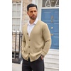 COOFANDY Men’s Cardigan Sweater Long Sleeve Lightweight Casual V Neck Button Down Knitted Sweater with Pockets(Khaki)