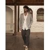 COOFANDY Men’s Cardigan Sweater Long Sleeve Lightweight Casual V Neck Button Down Knitted Sweater with Pockets(Light Grey)