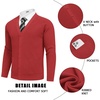 COOFANDY Men’s Cardigan Sweaters with Button Lightweight Casual V Neck Long Sleeve Pockets Knitted Sweater(Dark Red)