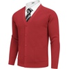 COOFANDY Men’s Cardigan Sweaters with Button Lightweight Casual V Neck Long Sleeve Pockets Knitted Sweater(Dark Red)