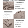 COOFANDY Mens Casual Dress Long Sleeve Shirt Fashion Solid Beach Wedding Shirts Khaki 3X-Large