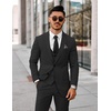 COOFANDY Men’s Suit Jacket and Vest Set Slim Fit 2 Pieces Suits Two Button Blazer Jacket Formal Business Dress Vest