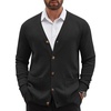 COOFANDY Men’s Cardigan Sweater Long Sleeve Lightweight Casual V Neck Button Down Knitted Sweater with Pockets(Black)