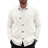 COOFANDY Men’s Cardigan Sweater Long Sleeve Lightweight Casual V Neck Button Down Knitted Sweater with Pockets(Ivory)