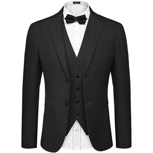 COOFANDY Men’s Suit Jacket and Vest Set Slim Fit 2 Pieces Suits Two Button Blazer Jacket Formal Business Dress Vest