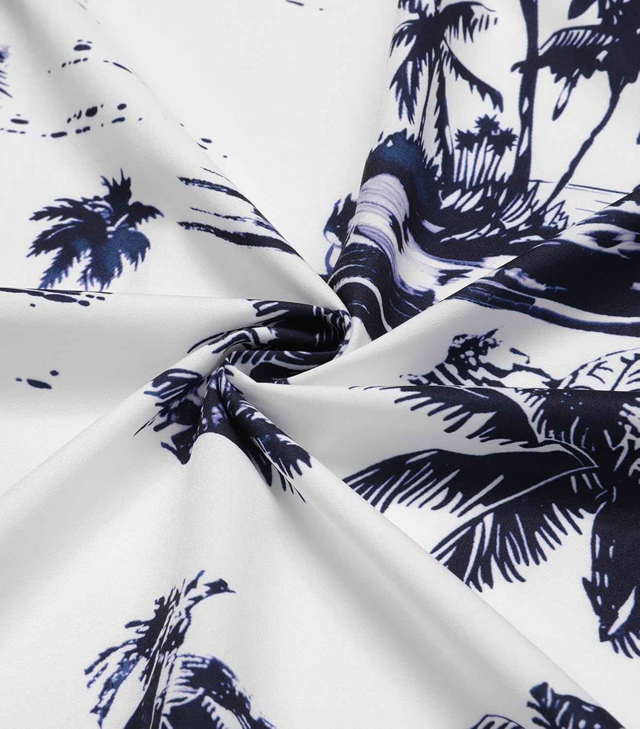 image:imageCOOFANDY Mens Short Sleeve Button Down Shirts Casual Cotton Beach Summer Linen Textured ShirtsCoconut Treewhite