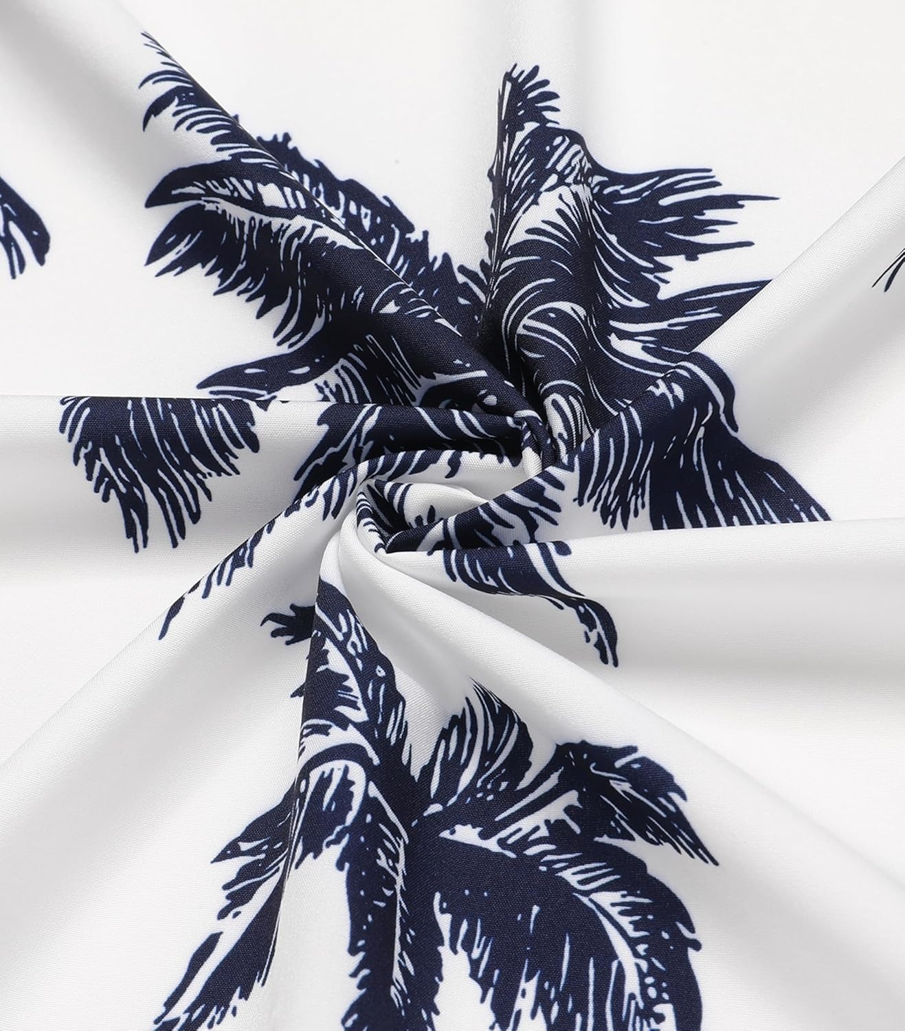 image:imageCOOFANDY Mens Short Sleeve Button Down Shirts Casual Cotton Beach Summer Linen Textured ShirtsPalm Leaf Printnavy