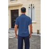 COOFANDY Men Button Down Shirt Short Sleeve Casual Shirts Printed Dress Shirt with Pocket(Blue White Star)