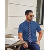 COOFANDY Men Button Down Shirt Short Sleeve Casual Shirts Printed Dress Shirt with Pocket(Blue White Star)