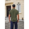COOFANDY Men Button Down Shirt Short Sleeve Casual Shirts Printed Dress Shirt with Pocket(Dark Army Green)