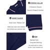 COOFANDY Men’s Knit Polo Shirts Casual Short Sleeve Button Down Shirts Crochet Classic Golf Polo Collared Shirts(Black Red White Stripes)