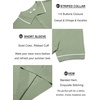 COOFANDY Men’s Knit Polo Shirts Casual Short Sleeve Button Down Shirts Crochet Classic Golf Polo Collared Shirts(Light Green)