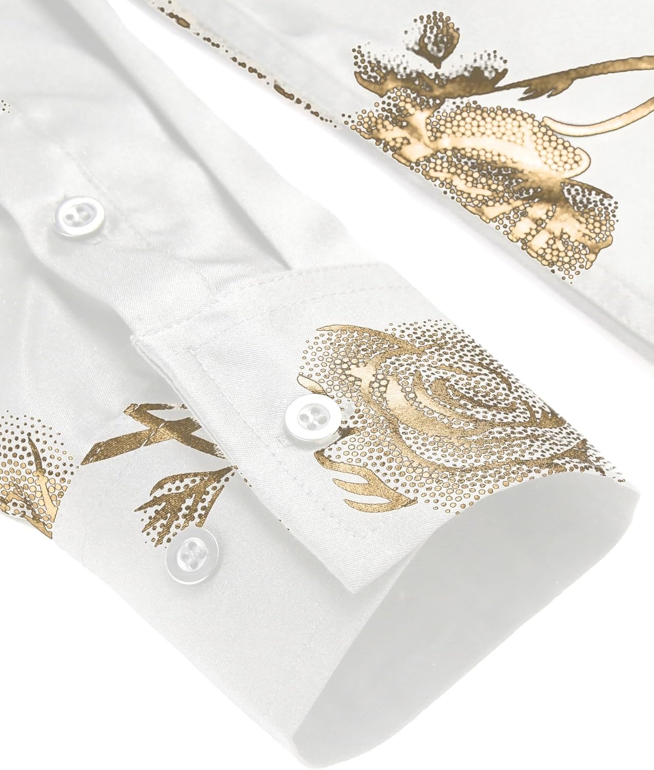image:imageCOOFANDY Mens Luxury Design Shirts Latin Mardi Gras Dress Shirts Big and Tall White Flower