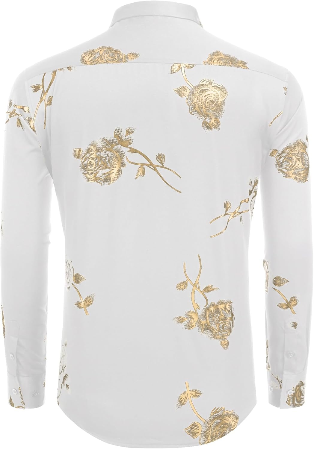 image:imageCOOFANDY Mens Luxury Design Shirts Latin Mardi Gras Dress Shirts Big and Tall White Flower