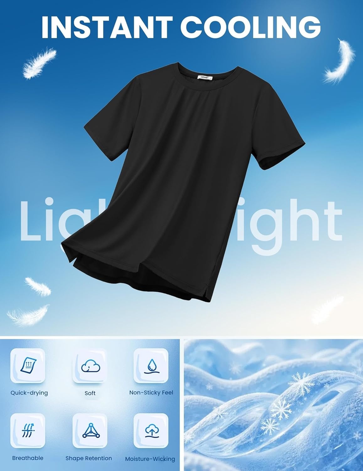 image:imageCOOFANDY Mens Swim Shirt Short Sleeve UPF 50 Sun Shirt Rash Guard TShirts Quick Dry Beach Shirts BreathableBlack