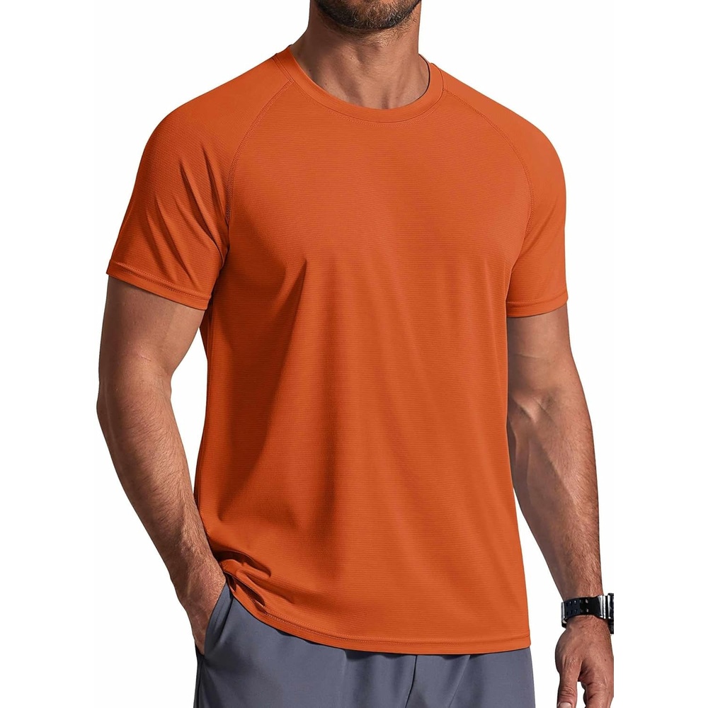 image:imageCOOFANDY Mens Swim Shirt Short Sleeve UPF 50 Sun Shirts Rash Guard Quick Dry Beach Water T Shirts for MenOrange