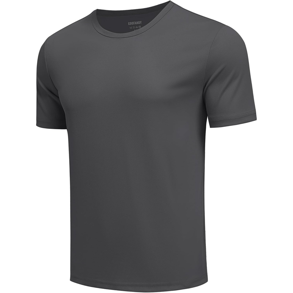 image:imageCOOFANDY Mens Workout TShirts 3 Pack Quick Dry Moisture Wicking Athletic Shirts Crew Neck T ShirtsZdark Grey