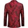 COOFANDY Men’s Floral Tuxedo Jacket Rose Embroidered Suit Jacket Wedding Prom Dinner Party Blazer