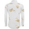COOFANDY Men’s Luxury Design Shirts Latin Mardi Gras Dress Shirts Big and Tall White Flower