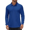 COOFANDY Mens Polo Shirt Long Sleeve Golf Shirt Lightweight UPF 50+ Sun Protection Quick Dry Moisture Wicking Collared Shirt(Dark Blue)