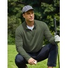 COOFANDY Men’s Quarter Zip Pullover Lightweight Mock Neck Sweatshirt Casual Long Sleeve Polo Shirts(Army Green)
