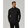 COOFANDY Men’s Quarter Zip Pullover Lightweight Mock Neck Sweatshirt Casual Long Sleeve Polo Shirts(Black)