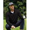COOFANDY Men’s Quarter Zip Pullover Lightweight Mock Neck Sweatshirt Casual Long Sleeve Polo Shirts(Black)