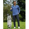 COOFANDY Men’s Quarter Zip Pullover Lightweight Mock Neck Sweatshirt Casual Long Sleeve Polo Shirts(Blue)