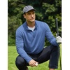 COOFANDY Men’s Quarter Zip Pullover Lightweight Mock Neck Sweatshirt Casual Long Sleeve Polo Shirts(Blue)