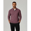 COOFANDY Men’s Quarter Zip Pullover Lightweight Mock Neck Sweatshirt Casual Long Sleeve Polo Shirts(Dark Red)