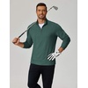 COOFANDY Men’s Quarter Zip Pullover Lightweight Mock Neck Sweatshirt Casual Long Sleeve Polo Shirts(Green)