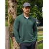 COOFANDY Men’s Quarter Zip Pullover Lightweight Mock Neck Sweatshirt Casual Long Sleeve Polo Shirts(Green)