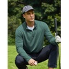 COOFANDY Men’s Quarter Zip Pullover Lightweight Mock Neck Sweatshirt Casual Long Sleeve Polo Shirts(Green)