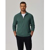COOFANDY Men’s Quarter Zip Pullover Lightweight Mock Neck Sweatshirt Casual Long Sleeve Polo Shirts(Green)